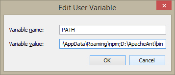 Configure Ant bin PATH